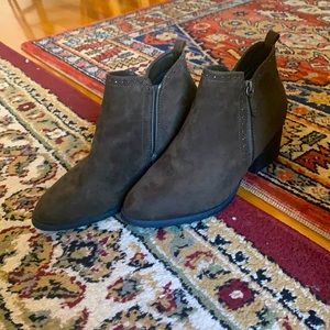 Studded suede ankle boots